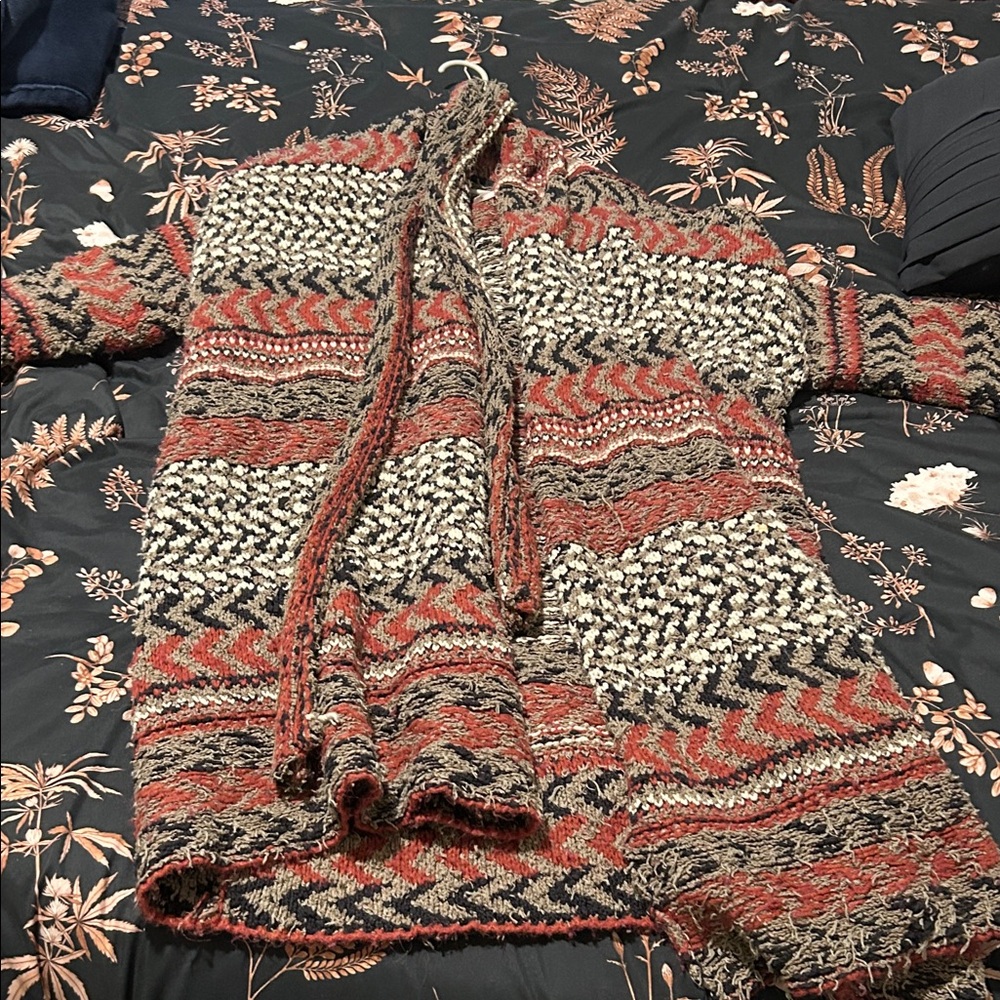 Free People Multicolor Knit Trench Coat